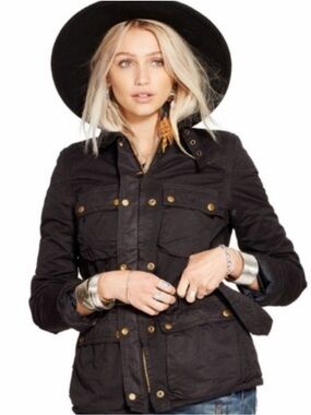 Ralph Lauren Denim & Supply | Women’s Black Waxed Canvas Utility Field Jacket M